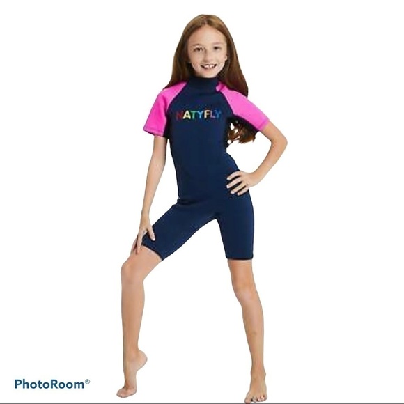 NATYFLY Kids Wetsuit Premium 2mm Neoprene Short Sleeve 3xl 10-12 years - Picture 2 of 8